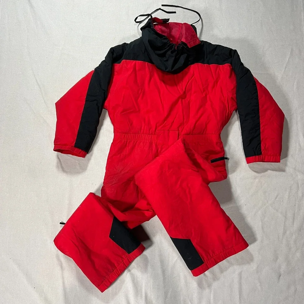 Vintage Ossi Skiwear One Piece Ski Suit Boys Sz XL Snow Suit Snowboard Retro